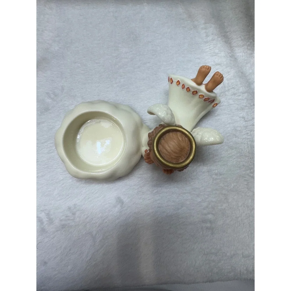 PartyLite Felicity Tealight Holder P8114 Angel Cloud Ceramic Candle Holder Box - Picture 2 of 7
